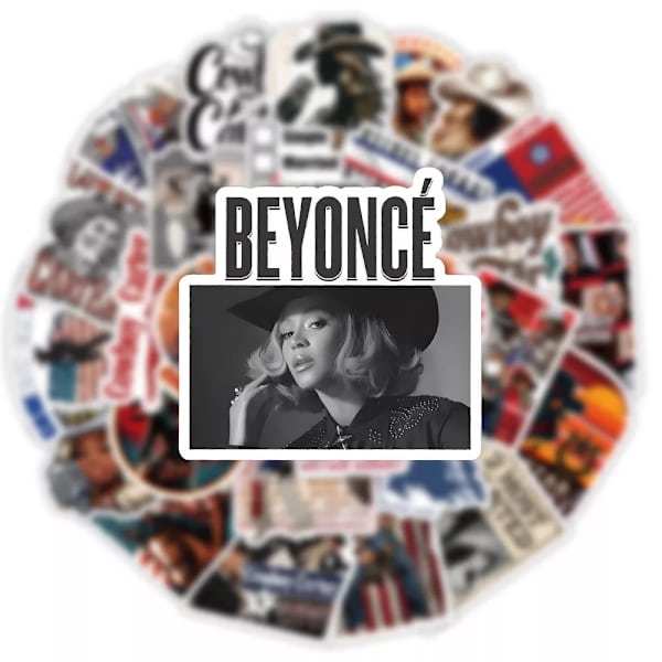 53X Beyonce Cowboy Carter Western Theme Stickers Hydro Flask Graffiti Skateboard