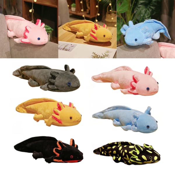17 Tum Gul Axolotl Ambystoma Gosedjur Plyschleksaker Kudde Barn Docka Gåva grau
