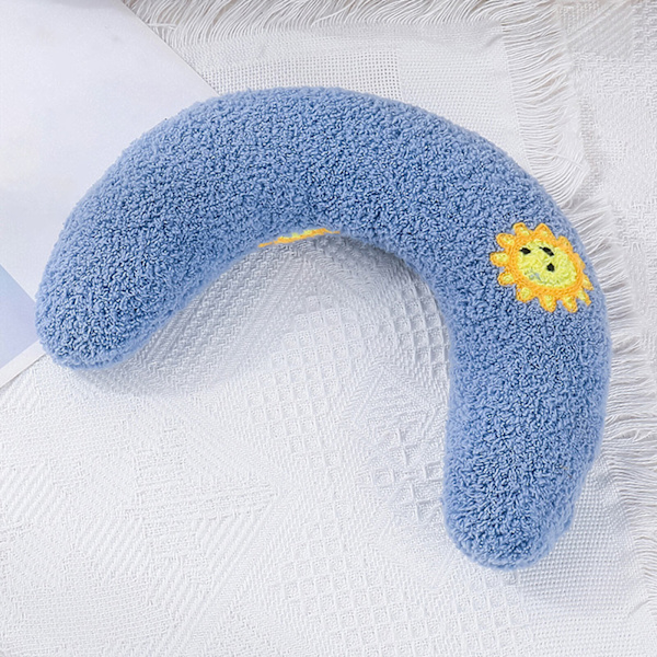 Sömnkudde för husdjur Mjuk Fluffig Hund Katt U-formad kudde Lugnande leksak Blue #02