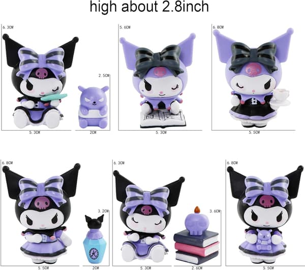 Sanrio Mini Action Figur Statyer Anime Cake Toppers Figurer PVC Modelldockor C