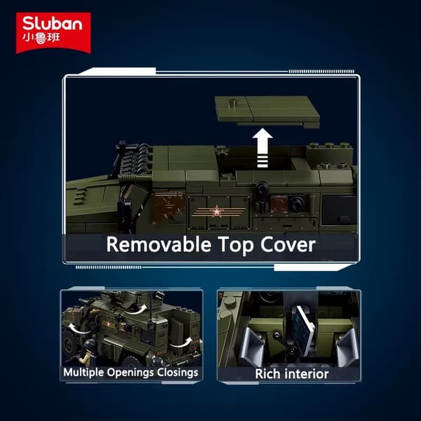 519 Delar Militär VDVS Stormpansarfordon Bilmodell Byggklossar Set med