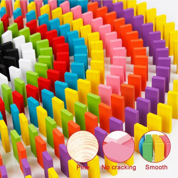 Träfärgade Tumbling Dominoes Block Familjespel Barn Lek Set Toy 480PCS