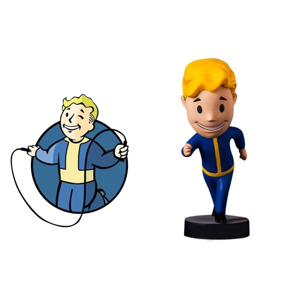 Fallout 4 Vault Boy PVC Action Figur Samlarobjekt Modell Bobblehead Toy Doll Ny C