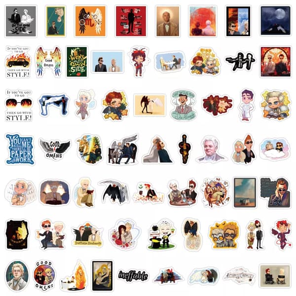 120 st Good Omen Aziraphale Crowley Cartoon God Demon Theme Stickers Graffiti