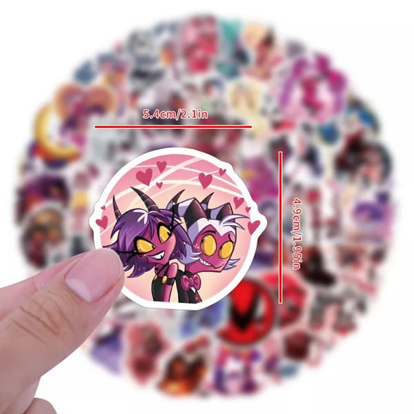 120X Helluva Boss Blitzo Moxxie Stickers Hitman hellhound Loona iPhone Bulk Rea