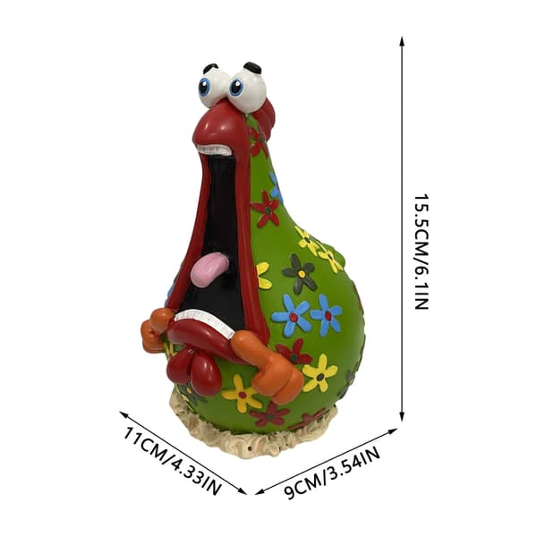 Silly Chicken Sitting Rooster Ornament Rolig Realistisk Mångsidig Trädgård D