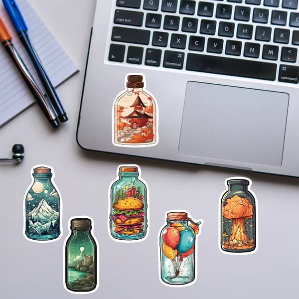 50 st Nyhet Drifting Flaskmålning Magic Wonderland Phone Laptop Stickers
