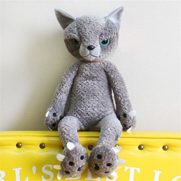 40/60 cm Uppstoppade Olyckliga Katter Plyschleksaker Japan Scratch Kattunge Peluche Sharp Paw Grey 40CM