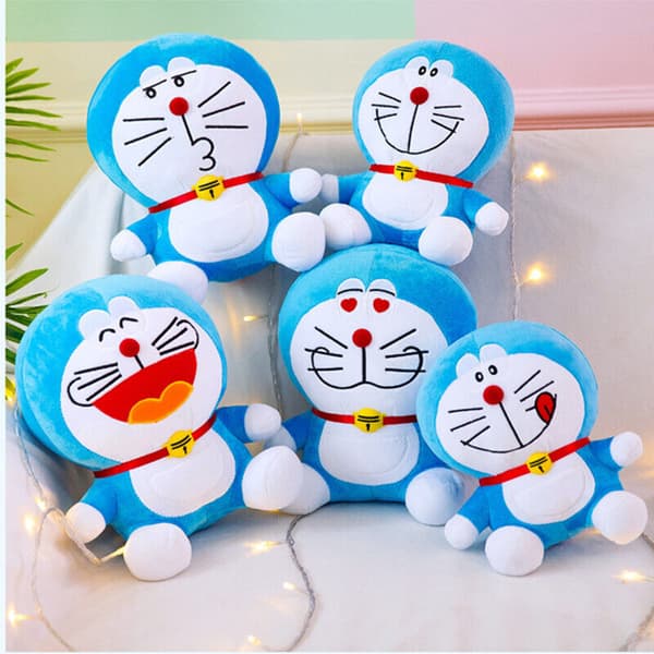 Doraemon mjuka plyschleksaker Docka Anime Kawaii kudde Uppstoppad katt Barn samlarobjekt Blue 3 35cm