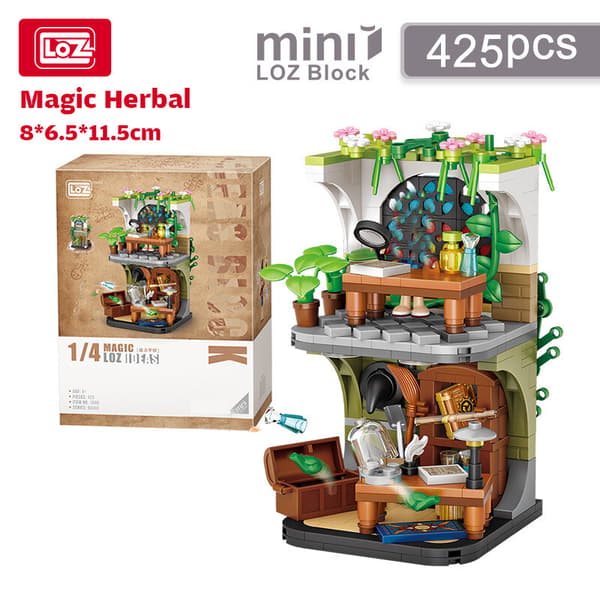 LOZ Mini Blocks Gatuvy DIY Byggset Mikro Radhus Modell Kreativ Gåva Pharoah With box