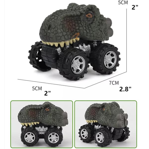 4st Dinosauriebilar Pull Back Vehicle Set Mini Djur Bil Pojkar Leksaker Födelsedagspresent