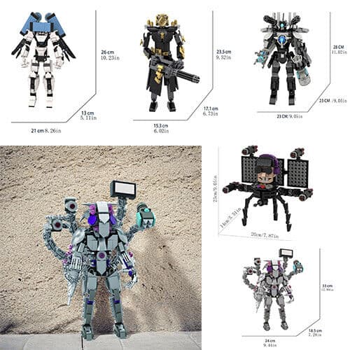 Skibidi Toalettblock Titans Cameraman Titans Speaker Man Building Blocks Figur E