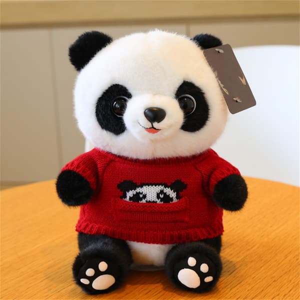 Panda Dockor, Mjuka Gosedjur Plyschleksaker Alla Hjärtans Dag Dekor Gåvor Deep Red