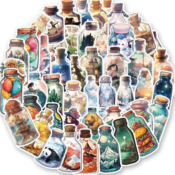 50 st Nyhet Drifting Flaskmålning Magic Wonderland Phone Laptop Stickers