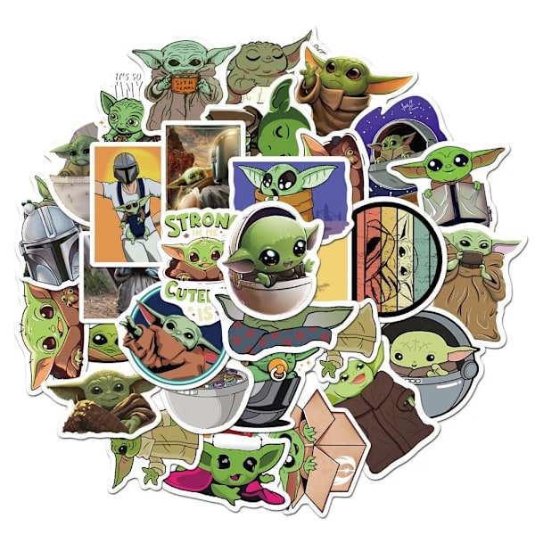 NYA 50 st Star Wars The Mandalorian & Grogu Baby Yoda Stickers Laptop Skateboard
