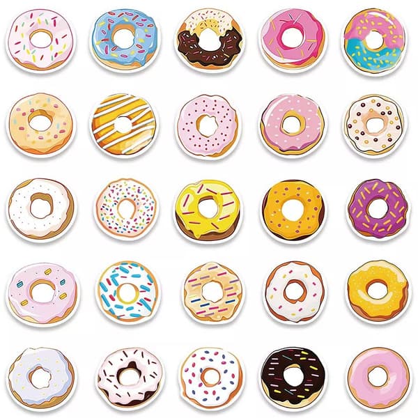 50X Colorful Donut Donut Mat Bageri kök Dekaler Stickers Design Graffiti