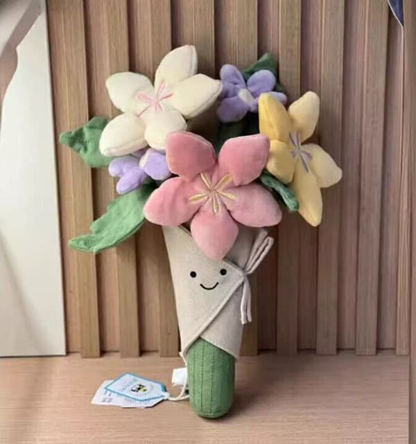 Amuseable Bukett med Blommor Gosedjur Barnpresent till Flickvän Plysch mjuk