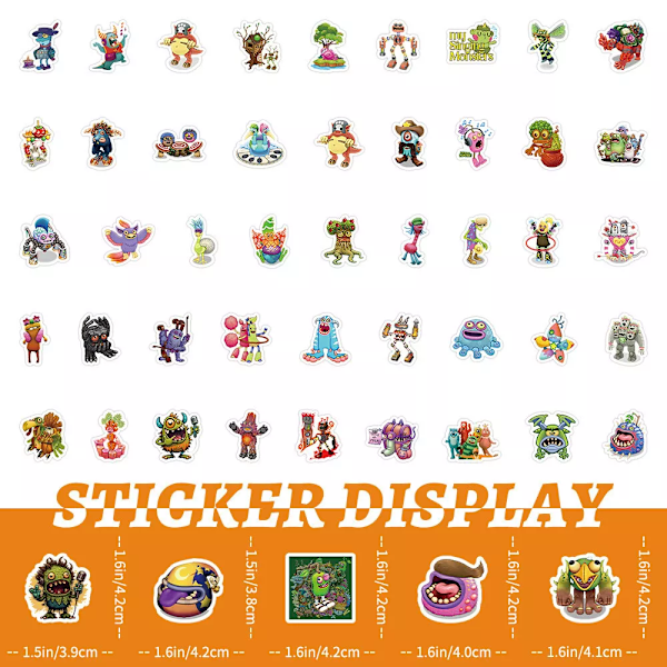 100X My Singing Monsters Steam Game Stickers Apple iOS Skateboard Android Reward