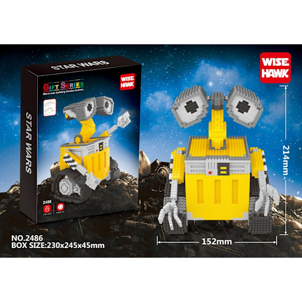 Actionfigurer Nano Mikro Byggklossar Samling Pedagogisk DIY Leksak Gåva Wall-E