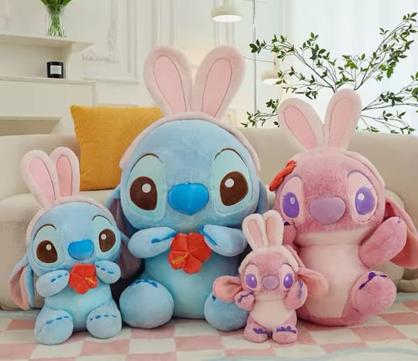 Blå Stitch Söt Kanin Öra Plyschleksak - 40cm Gosedjur