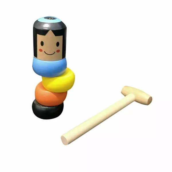 Immortal Daruma av PROMA Magic Stubborn Wood Man Rolig trä Unbreaka Magic Toy
