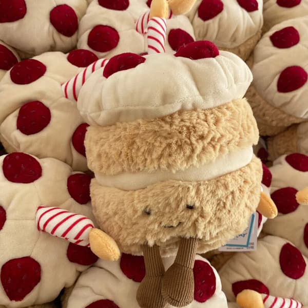 Jellycat Amuseable Födelsedagstårta Plysch Helt Ny med Etiketter Samlarobjekt Present leksak mjuk