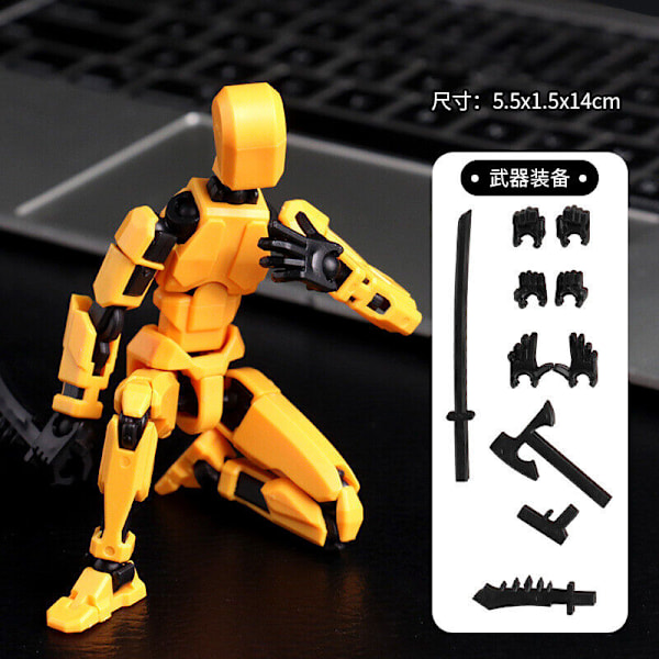 Dummy 13 Robot Actionfigur 3D-printad T13 Actionfigur (Färdigmonterad) E