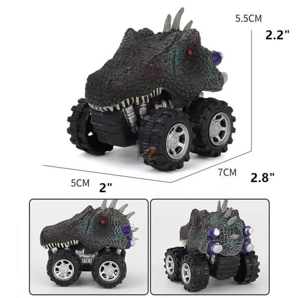 4st Dinosauriebilar Pull Back Vehicle Set Mini Djur Bil Pojkar Leksaker Födelsedagspresent
