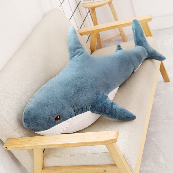 100 cm IKEA BLAHAJ Shark Mjuk Stor plyschleksak Gosedjursleksak Julklapp för barn+ 80cm Blue