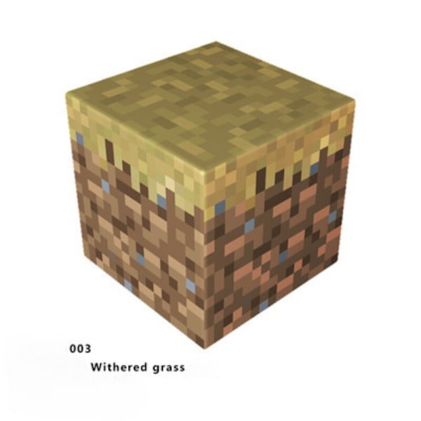 Rikt utbud av magnetiska block Minecraft-kuber DIY Byggleksaker Set 10 st 003_withered grass