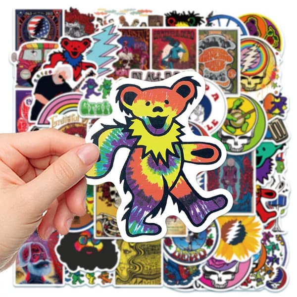 50X Rock Band Greatful Dead Stickers Deadhead Collection Symbol Guitar Scrapbook