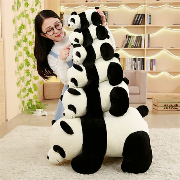 25-50 cm Jättepanda plyschdocka söt gosedjur Ryggstöd leksak barn present 35cm