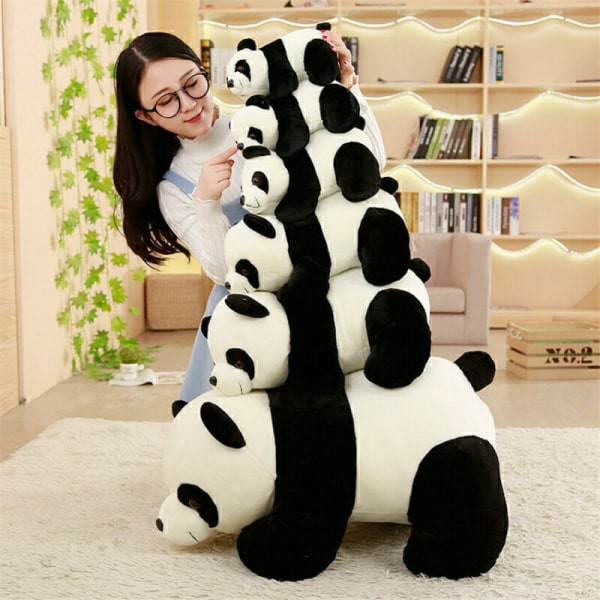 25-50 cm Jättepanda plyschdocka söt gosedjur Ryggstöd leksak barn present 45cm