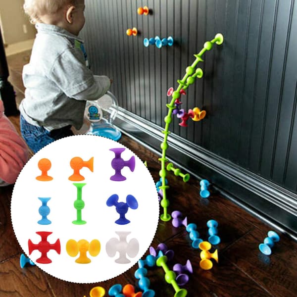 Sugproppar Squigz - 33/48/58/72 st Deluxe Sugkoppar Byggklossar Leksaksset 72PCS