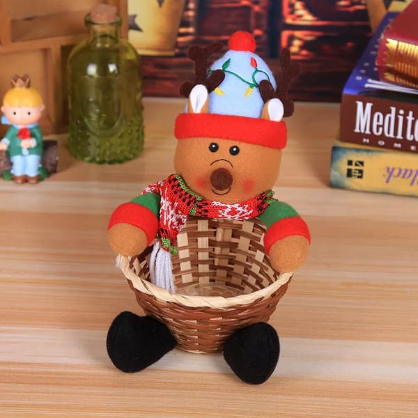 Korg Godis Jul Barn Godis Box Burk Present Xmas Ornament Dekor Hem Elk M（15*20cm）