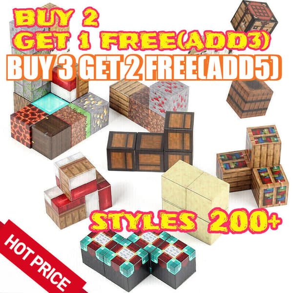 Rikt utbud av magnetiska block Minecraft-kuber DIY byggleksaker set 100 delar 58 bookshelf