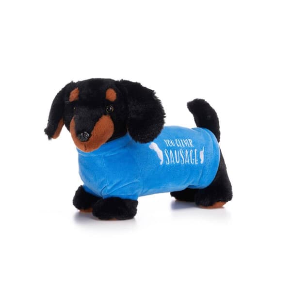 1 x 32cm Tax Dackel Valp Mjuk Leksak Med Tröja Daschund Teddy Barn
