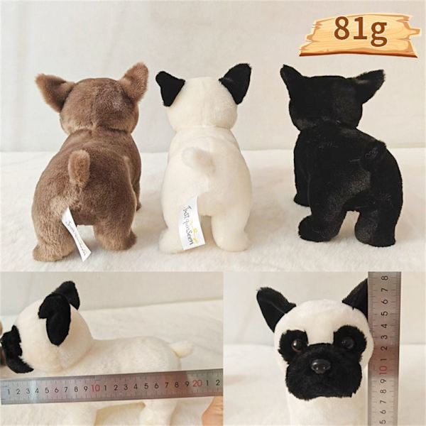 Naturtrogna djur Fransk Bulldog Plysch Uppstoppade Hundar Hunddjur Barnleksak Brown