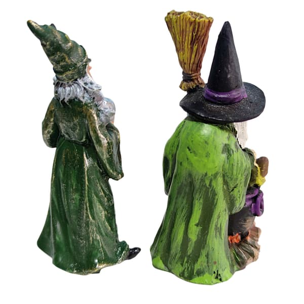 Liten Halloweenfigur i Resin, Trollkarl Häxa Ornament för Skrivbordsdekoration A wizard