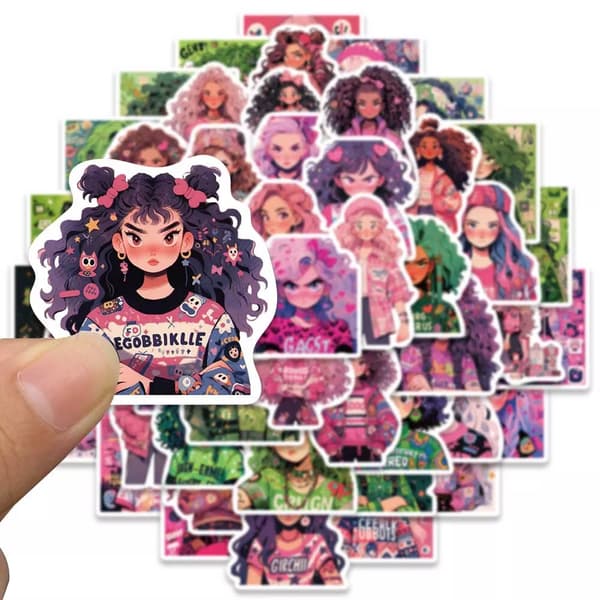 50X Cool Dopamine Girls Stickers Divor Dressing Estetiska Dekaler Telefon Graffiti