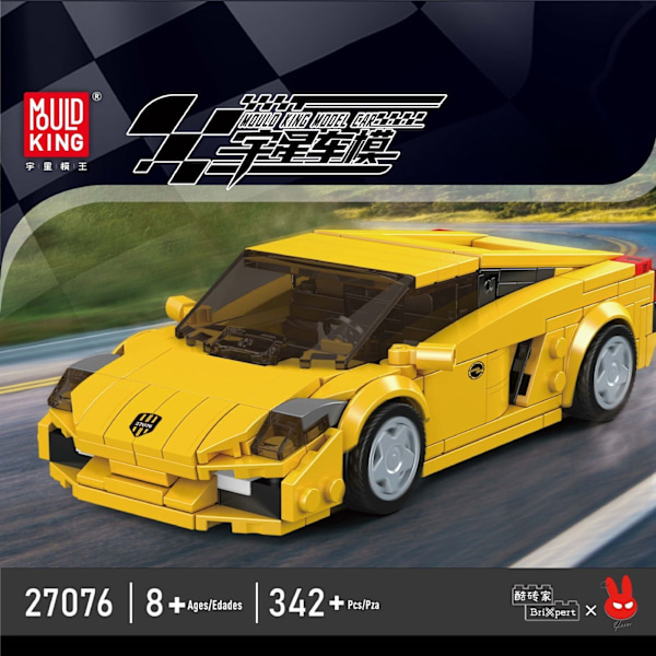 Mould King Mini Bilmodell Set Sportfordon Byggsats 80 Bilar Samlarobjekt 27076 With retail box and acrylic box