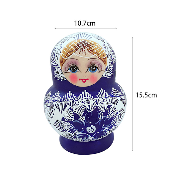 10 st/ set ryska häckande dockor Trä handmålad present Babushka Matryoshka leksak
