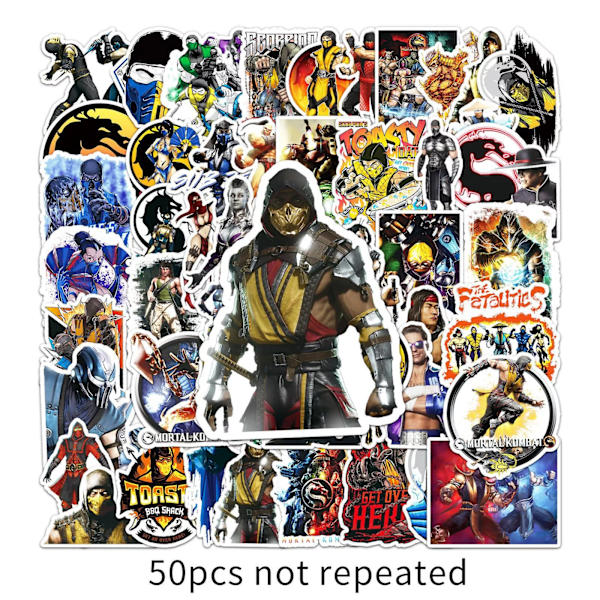 50 st nya Mortal Kombat PS5 XBox Stickers Characters Collection Graffititelefon