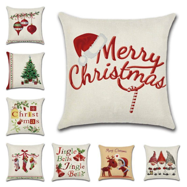 Jul Jul-tema Kuddfodral Örngott Hem Soffa Jultomte Dekor Kasta Gift