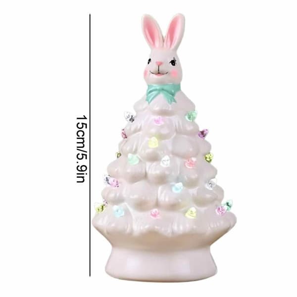 Bunny Tree Staty påsk prydnad dekorationer inomhus våren bordsskiva dekoration