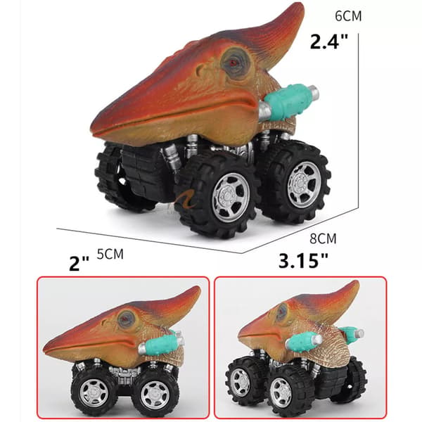 4st Dinosauriebilar Pull Back Vehicle Set Mini Djur Bil Pojkar Leksaker Födelsedagspresent