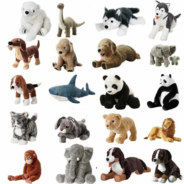 IKEA Mjukdjur Tiger Panda Haj Hunddjur Julklappar Gosleksaker x mas Shark