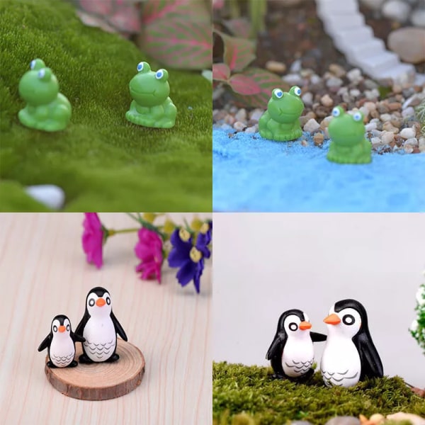 Mini Groda Pingvin Far Son Ornament DIY Miniatyr Dekoration Micro Landskap Small Penguin(2cm)