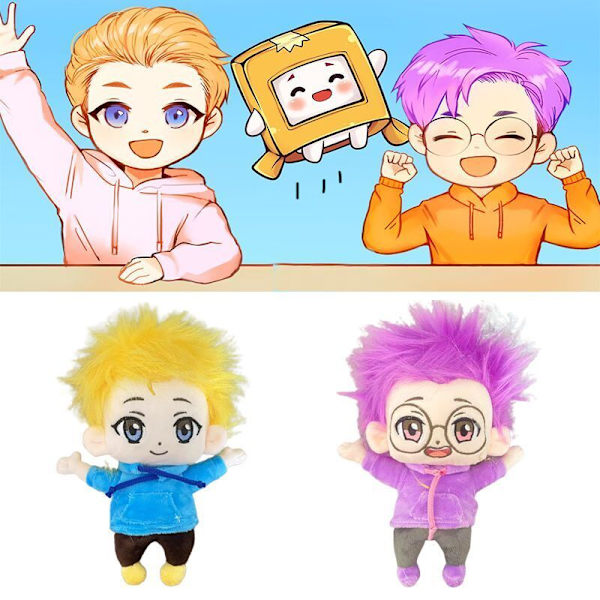 Lankybox Adam Justin Plysch Kram Docka Present för barn Purple