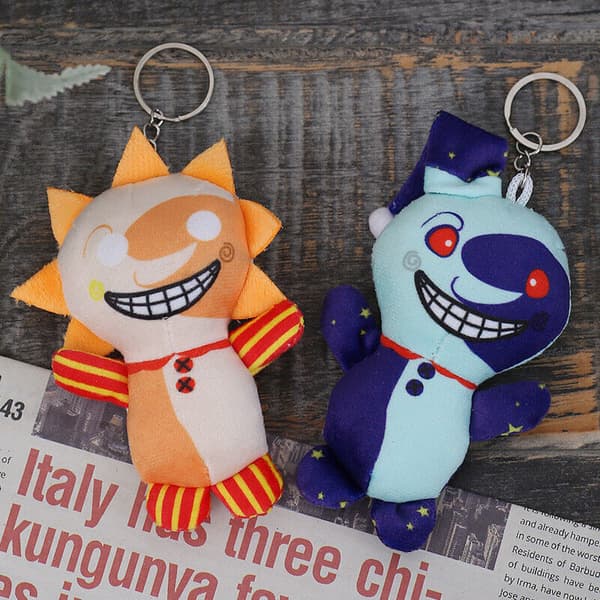 Sundrop FNAF Clown plyschdocka Sundrop och Moondrop mjuka fyllda leksaker Barnpresenter Sun Keychain